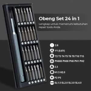 Obeng Set Magnetic Bits 24in1 /Set Obeng Magnet 24 in1 /Obeng set 24 in 1 Screwdriver Kit Hardware Tools /Obeng Set Magnetic Reparasi Handphone Laptop 24in1 /Obeng Multifungsi 24in1 /Obeng Kecil /Obeng 24in1 /Obeng Service Hp