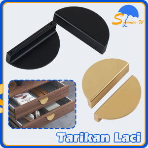 Tarikan Laci Gold Semi Circular: Desain Interior Modern & Aksesoris Furniture Kayu