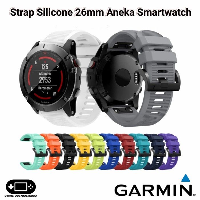 SA Strap Silicone 26mm Garmin Tactix Delta Solar Bravo Charlie