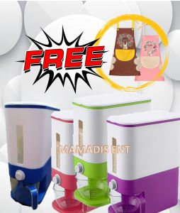 Ready Stok Free Apron-rice Dispenser with Rinsing Cup Rice Storage Container Bekas Beras Viral Smart Rice Dispenser