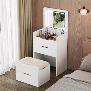 Dressing Table With Mirror Vanity Table Dresser With Mirror Makeup Table Dresser Table With Mirror Small Apartment with Drawer Flip Bedroom Integrated