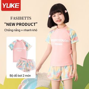 Bộ đồ bơi bé gái Ngắn Tay YUKE 5563/ UPF 50+/ Chất liệu co giãn / Nhập khẩu chính hãng