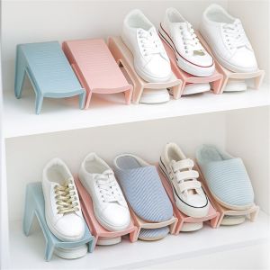 Everwarm Lazy 2 Style Adjustable Double Layer Shoes Slot Organizer Space Saving Anti Slip Plastic Footwear Holder Sokongan Rak Kasut