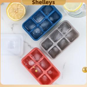[Shelleys] Silicone Ice Cube Mould with DIY Lid 6 Grid Soft Bottom ce Cube Mold Square Fruit Ice Cube Maker Tray Kitchen Bar Tools Acces