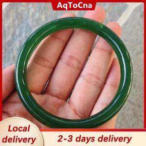 [COD] AqToCna Ship within 24 hours Imitation Jade Bracelet Green Womens Vintage Round Bracelet Ladies Jewelry Gift