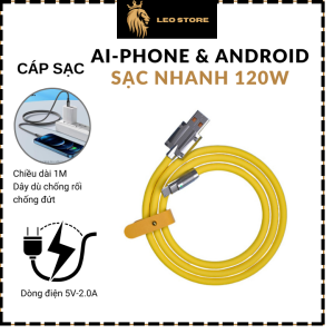 [SẠC NHANH 120W] Dây cáp sạc nhanh 120W đa dạng cổng sạc IP/Type-C/USB đầu boc thép dây silicon siêu bền chống rối chống đứt
