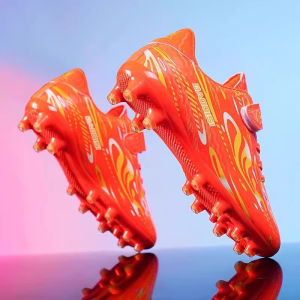 Children tf Spiked soccer shoes for elementary and middle school boys AG Long spike turf training sports shoes 15 Boys and teenagers