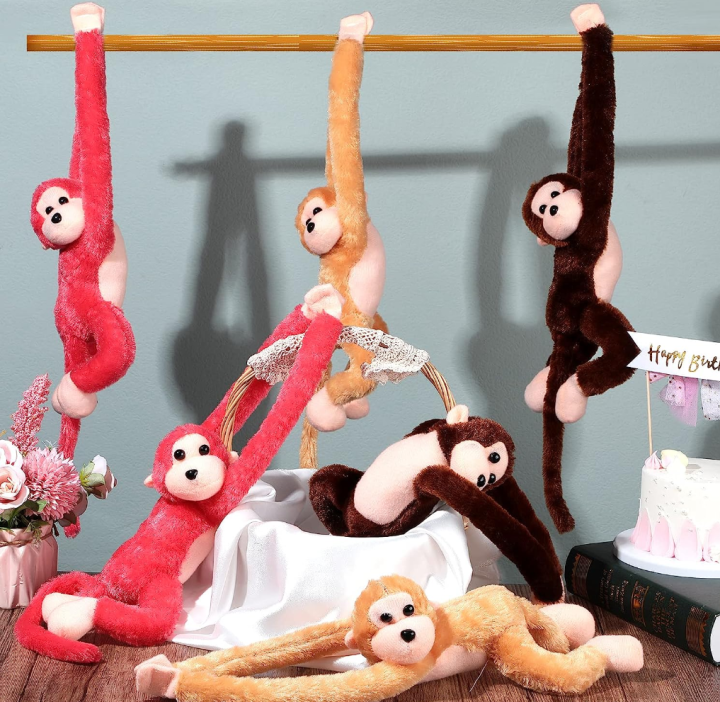 20 Inch Stuffed Toy Monkey Toys with Sounds and Lights Monkey Toy Hanging Monkey Plush Long Arms Monkey Plush with Hook and Loop Fasteners for Boys