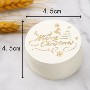 NEXTYOO 100Pcs Round Shaped Christmas Tags Handmade Hanging Decoration Cake Decor Tag Creative White Red Paper Hand Gift Hanging Tag Festive  Party Supplies