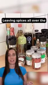 Joyurney Kitchen Countertop Spice Rack Organizer Pull Out Slim Condiments Storage Shelf & Hooks SG