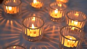 5PCS Transparent Glass Candle Holder Romantic Christmas Holiday Gift Ribbed Party Decoration