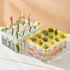 PETPARADIS การปลูกแบบไม่ใช้ดิน ตู้ปลาปลูกแบบไฮโดรโปนิกส์ ทำความสะอาดตัวเอง โปร่งใส ภาชนะปลูก ทำความสะอาดง่าย สภาพแวดล้อมที่ดี ระบบกล่องปลูก ตกแต่งโต๊ะทำงาน