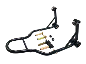 2 IN 1 Motorcycle Paddock Stand - Stable Support Easy Lift - Heavy-Duty Frame Smooth Rolling Secure Support