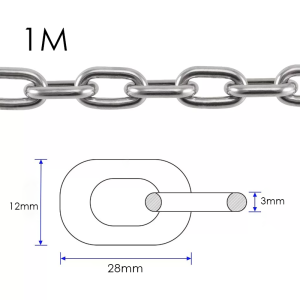 1 Meter 304 Stainless Steel Chain Twisted Chain Welded Lifting Link Marine Stainless Chain