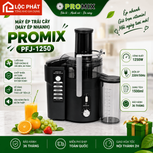 Máy ép trái cây nhanh cao cấp Promix PFJ-1250 - 1250W - Động cơ êm và bền bỉ - Lưới ép 3 tầng lọc - 5 tốc độ ép bảo hành