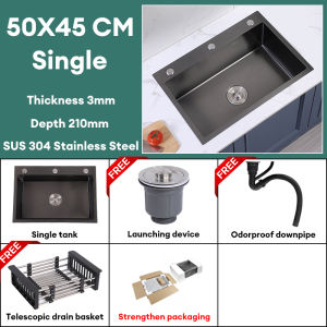 Kitchen Sink Household Sink Kitchen Sink Stainless Steel 82X45CM Double Sink With Drain&Basket Thickness 3mm Depth 210mm