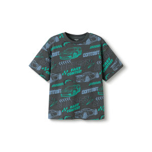 เสื้อยืดแขนเสื้อสั้นเด็กผู้ชาย Balabala เสื้อผ้าฝ้ายสำหรับเด็กเด็กโตเทรนด์ชุดหน้าร้อนแขนสามส่วน2025