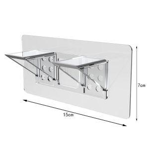 Household Wardrobe Clapboard Shelf Support Hook No Punching Self-adhesive Clear Shelves Bracket Rack