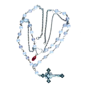 Rosary Cross-shape Exaggerated Clavicle Chain Female Temperament High-end Design Sense All-matched Multilayer Necklace