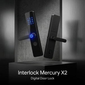Interlock Mercury X2 Digital Door Lock with touch keypad and fingerprint sensor for modern home security.