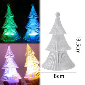 Christmas Tree Night Light 3 Layer Crystal Pagoda Lamp Bedside Atmosphere Light Holiday Home Party Festive Lighting Ornaments