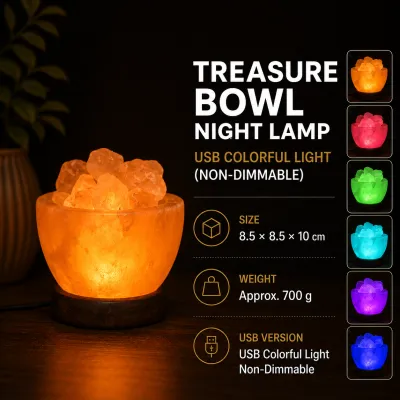 Premium 5A Grade Natural Himalayan Pink Salt Bowl Lamp Handmade Feng Shui Lucky Salt Lamp Cornucopia Lamp Air Purification