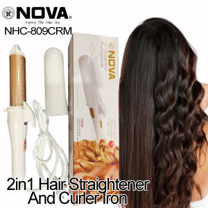 NOVA NHC-809CRM 2in1 Hair Straightener and Curler Professional Iron