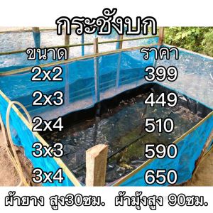 กระชังบก เลี้ยงกบ /เลี้ยงปลาดูก/เลี้ยงหอย ขนาดสูง 1.20 ซม. ผ้ายางยกขอบสูง 30 ซม. ผ้ามูงสูง 90 ซม. เมตูปลา 100% ชุด