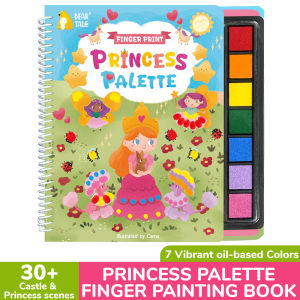 BEAR TALE Finger Paint Coloring Book 7 Safe Colors Non-Toxic Washable Art Drawing  Color Awareness for Kids Aged 3+