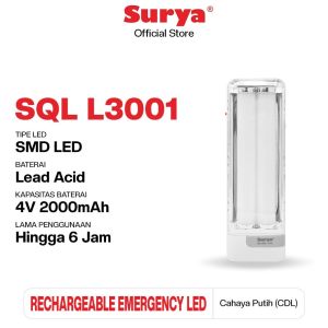 Surya Lampu Emergency SQL L3001 Light LED 30 SMD Rechargeable