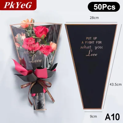 [COD] PkYeG กระเป๋าใสห่อดอกไม้สีสันสดใส20 30 50ชิ้นสำหรับห่อช่อดอกไม้กันน้ำ DIY ของขวัญดอกไม้ตกแต่งดอกไม้โดยไม่ต้องกุหลาบ