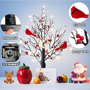 Saytin ต้นนกแดง ต้นไม้ตกแต่ง โคมไฟ LED  ต้นไม้นกแดงแอมะซอน ยอดนิยม ตกแต่งห้องนอน คริสต์มาสตกแต่ง