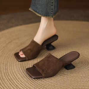 [Free Shipping] Retro-Style Women’S Sandals Perfect For Outdoor Wear In Summer 2026: New Open-Toe Sandals Slip-On Sandals And Chunky-Heeled High Heels