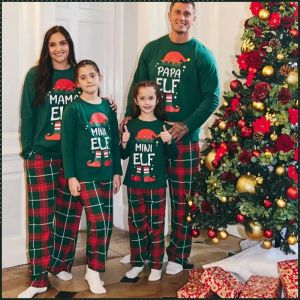 Homewear Fashion Nightgown Cartoon Elf Pattern Printing Taking Family Photos Fun Festive Atmosphere