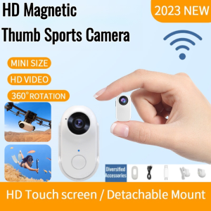 High Definition Magnetic Thumb Sports Camera Outdoor Vlog Cycling Photography Rotating Lens Video Recorder Portable Travel Vlog Camera 高清迷你运动相机