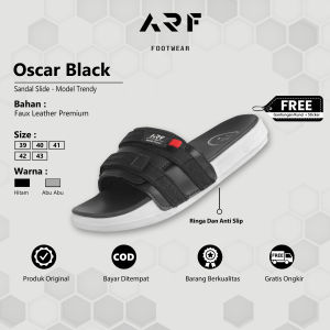 ARF OSCAR GREY Sendal Slop Pria Wanita Dewasa Model Terbaru Ori Sandal Selop Slip On Slop Pria Wanita Distro Keren Casual Slide Kasual Laki Laki Cowok Cewek