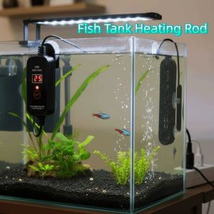 JPTD 15-34°C Fish Tank Heating Rod LCD Display Adjustable Mini Aquarium Heater Portable Temperature Control Aquarium Submersible Heater Aquarium