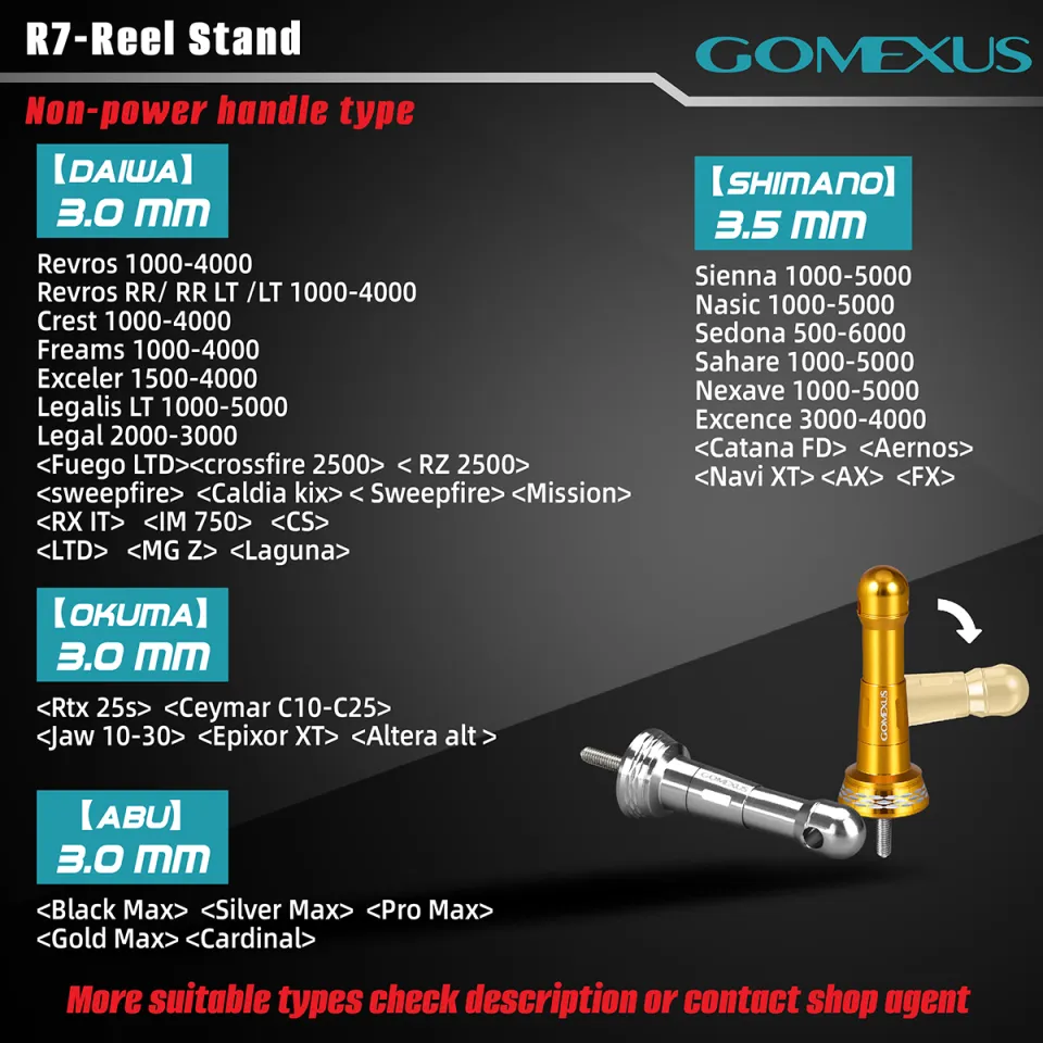 Gomexus 46.5mm FLEXIBLE Non-Power Handle Reel Stand protect for