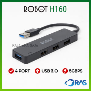 USB HUB 3.0 2.0 4 Port 5Gbps Station Sambungan Colokan Kabel USB Extension Robot H160
