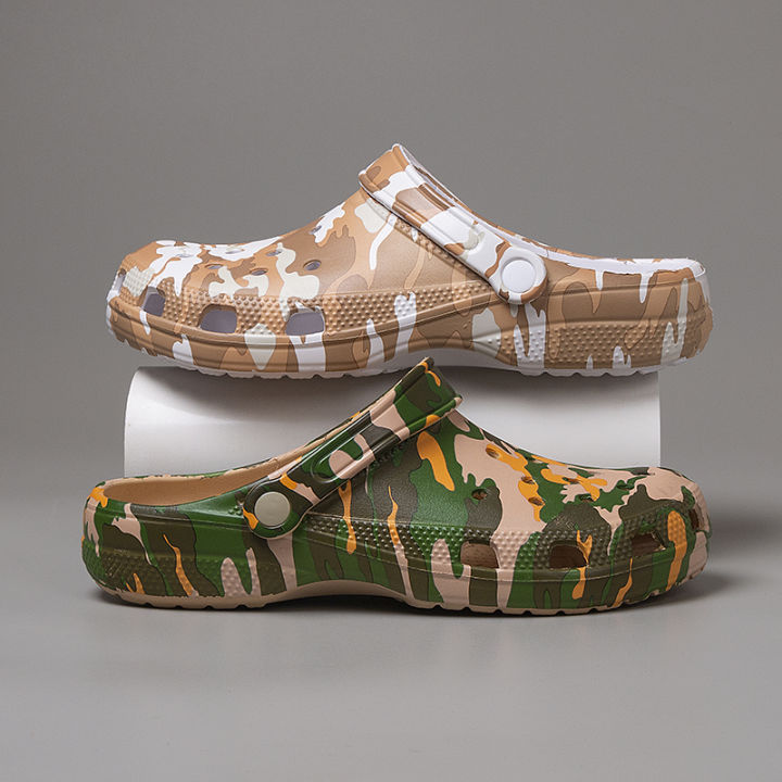 Crocs Classic Literide Clog Printed Camo Flat sandals non-slip