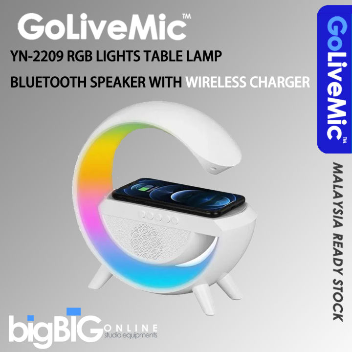 Golivemic Yn Rgb Lights Table Lamp Bluetooth Speaker With Wireless Charger Lazada