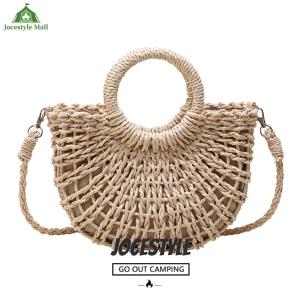 [Jocestyle Mall]Women Straw Crossbody Shoulder Bag Simple Woven Casual Messenger Bag Solid Tote Bag Summer Shopping Purse Beach Handbag