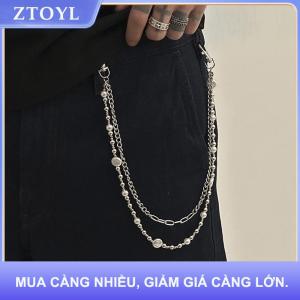 【ZTOYL】 Tinh Tế Sang Trọng Chéo Mặt Dây Chuyền Giả Ngọc Trai Quần Chuỗi Cho Nam Giới Punk Quần Chuỗi Hip Hop Quần Jean Chuỗi Phụ Kiện Quần Áo