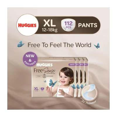 Huggies Free Sense Baby Diaper Pants XL Case 28s x 4