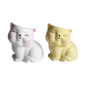 Ceramic Fleshy Pot Kitten Planter Flowerpot Ornament for Fleshy Cactuses Container for Home Balcony