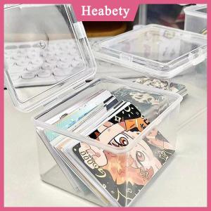 Heabety  Korean Transparent Storage Box Blind Box Card Photocard Storage Box Photo Card Organizer Classification Flip Box