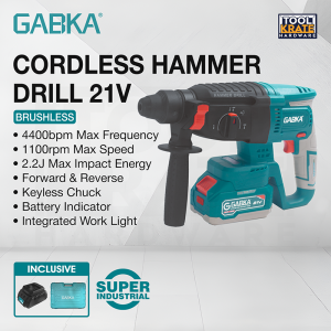 GABKA Brushless Rotary Hammer Drill 21V Cordless Double Speed Li-ion Battery Rechargeable Electric Screw Driver Heavy Duty