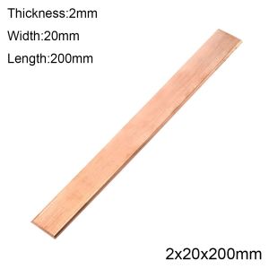 ALLLUCK Length 200mm Copper Flat Bar Thickness 2/3mm High Purity Pure Copper Strip Metal Plate DIY Projects