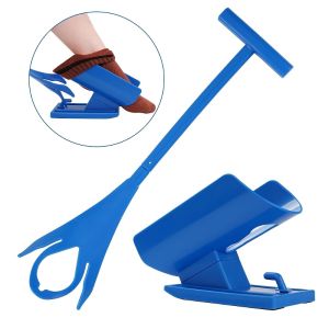 Easy-Grip Blue Plastic Sock Aid Tool with Support Base - Ideal for Elderly Pregnant & Disabled - Perfect Holiday Gift for Thanksgiving & Christmas