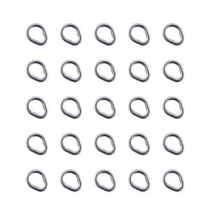 25 cái tách bằng thép không gỉ nhẫn Mồi Câu Cá kết nối hình dáng quả lê rắn câu cá Nhẫn phụ kiện câu cá lâu dài